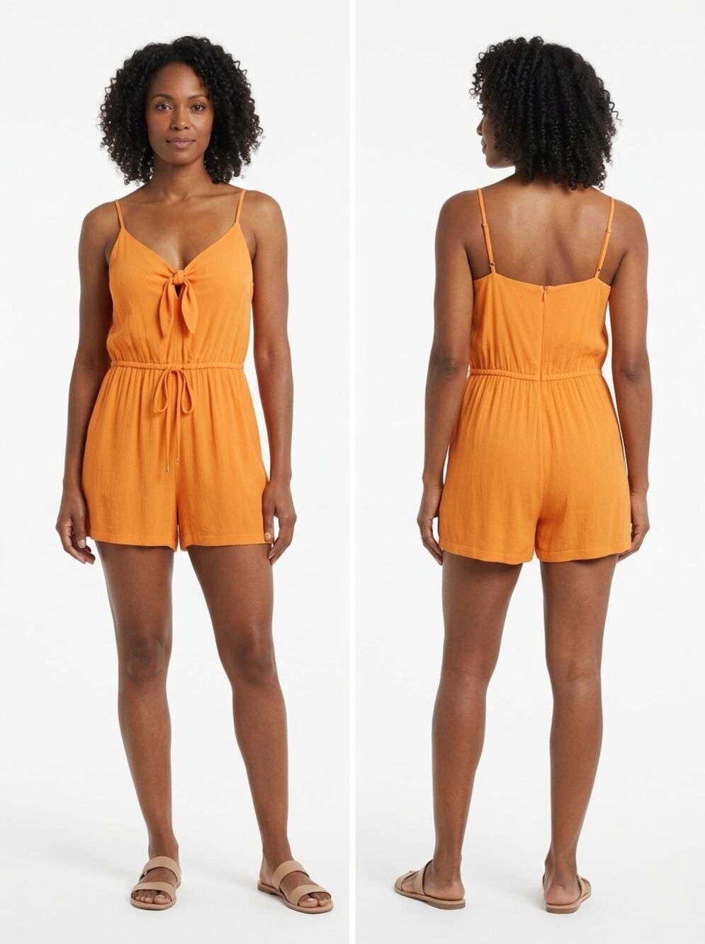 Tahari Arthur S. Levine Orange Lace Lined Romper Jumpsuit Women Size M